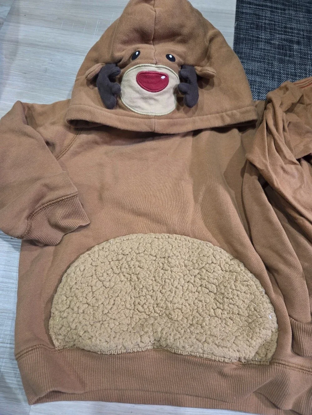 Gymboree Brown Reindeer Hoodie & Tee Set